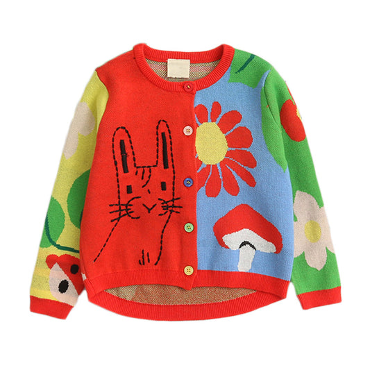 YOYI YOYI Cardigan Colorblock Flower Bunny