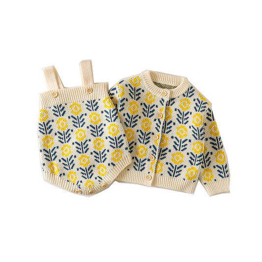 Set cardigan con fiori YOYI YOYI