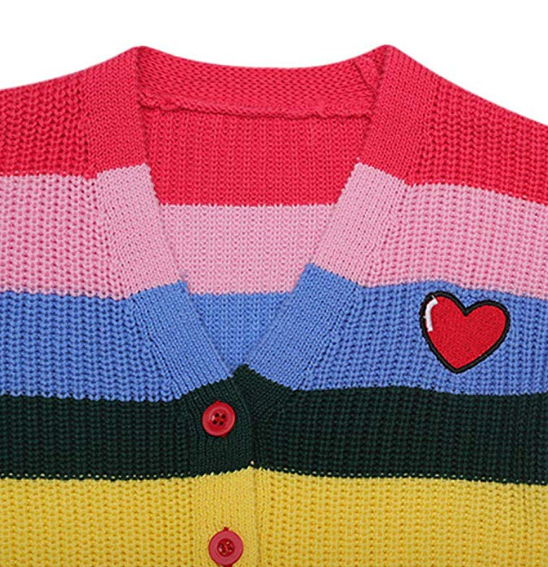 SUMMER SUMMER Chunky Cardigan in Regenbogenfarben