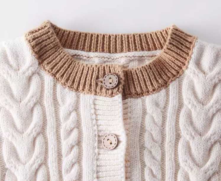 Cardigan per bambini in cotone a trecce YAYI YOYI